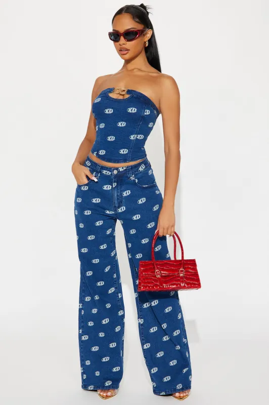 XOXO Denim Pant Set - Dark Wash sold by Fashion Nova