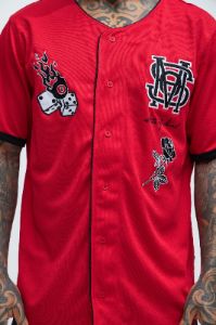 State Of Mind Baseball Jersey - Red sold by Fashion Nova