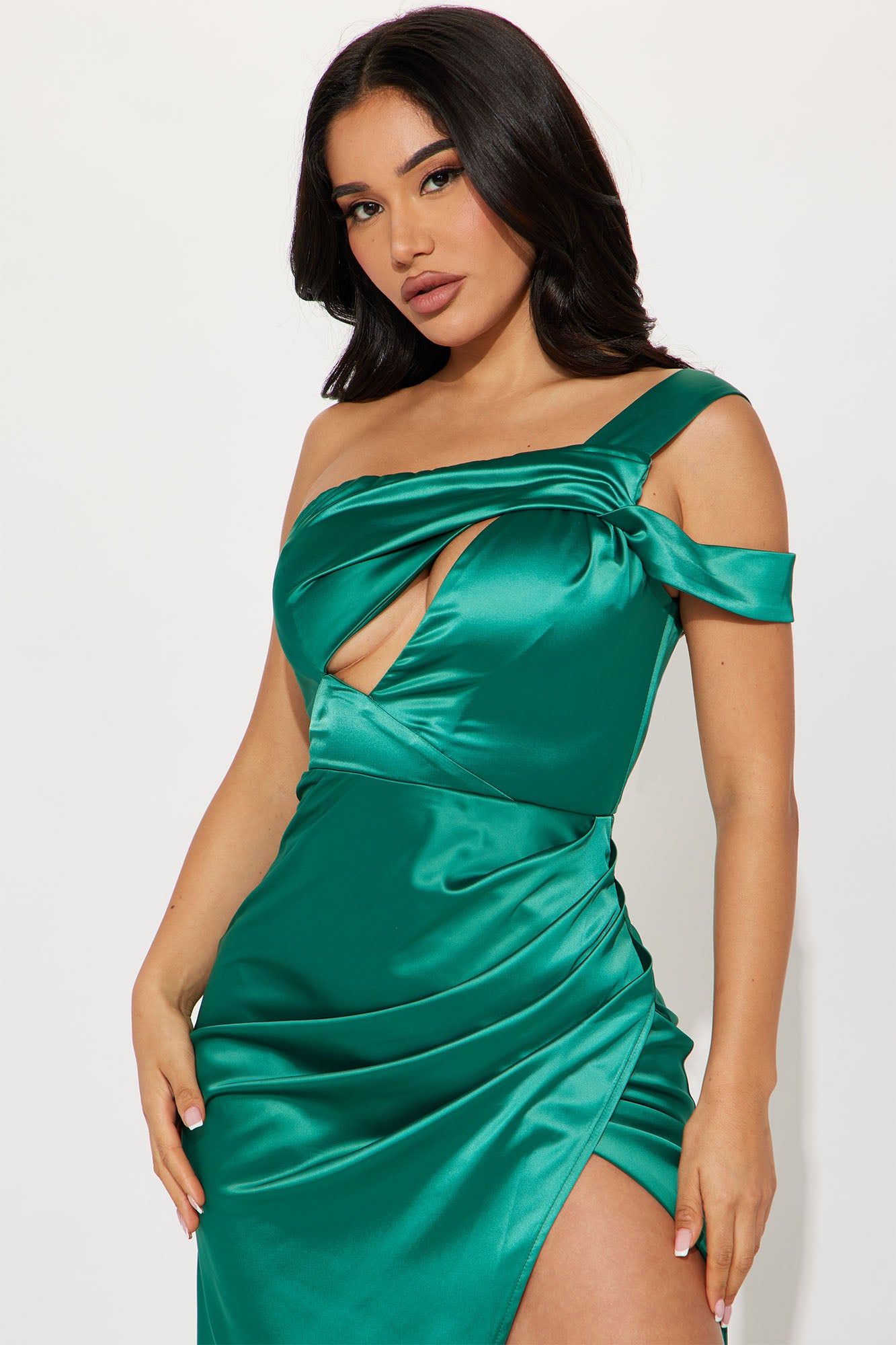 Julianne Satin Maxi Dress - Green sold by Fashion Nova product image thumbnail 2
