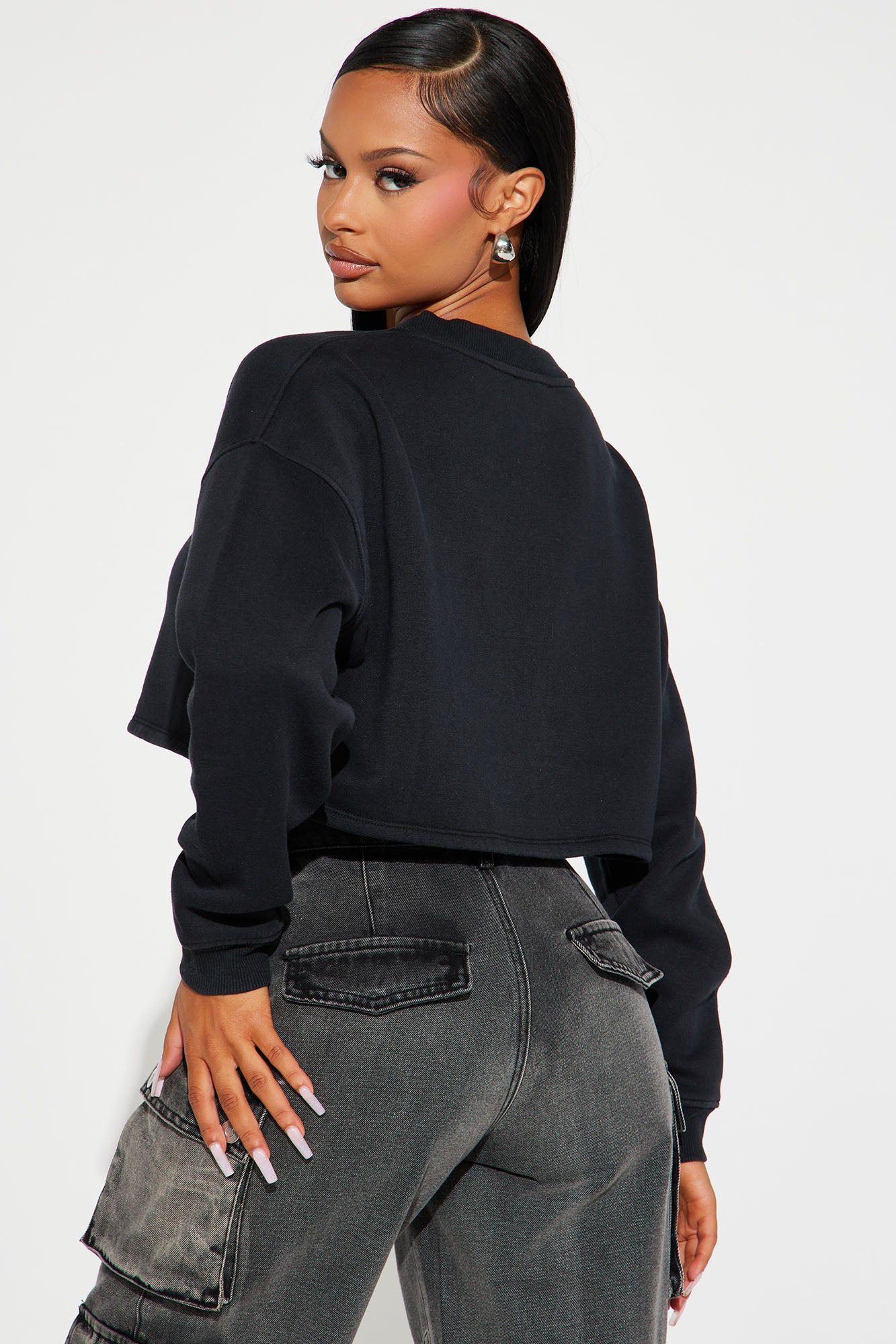Adore You Pullover Crew Neck - Black sold by Fashion Nova product image thumbnail 3