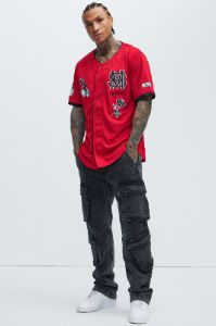 State Of Mind Baseball Jersey - Red sold by Fashion Nova