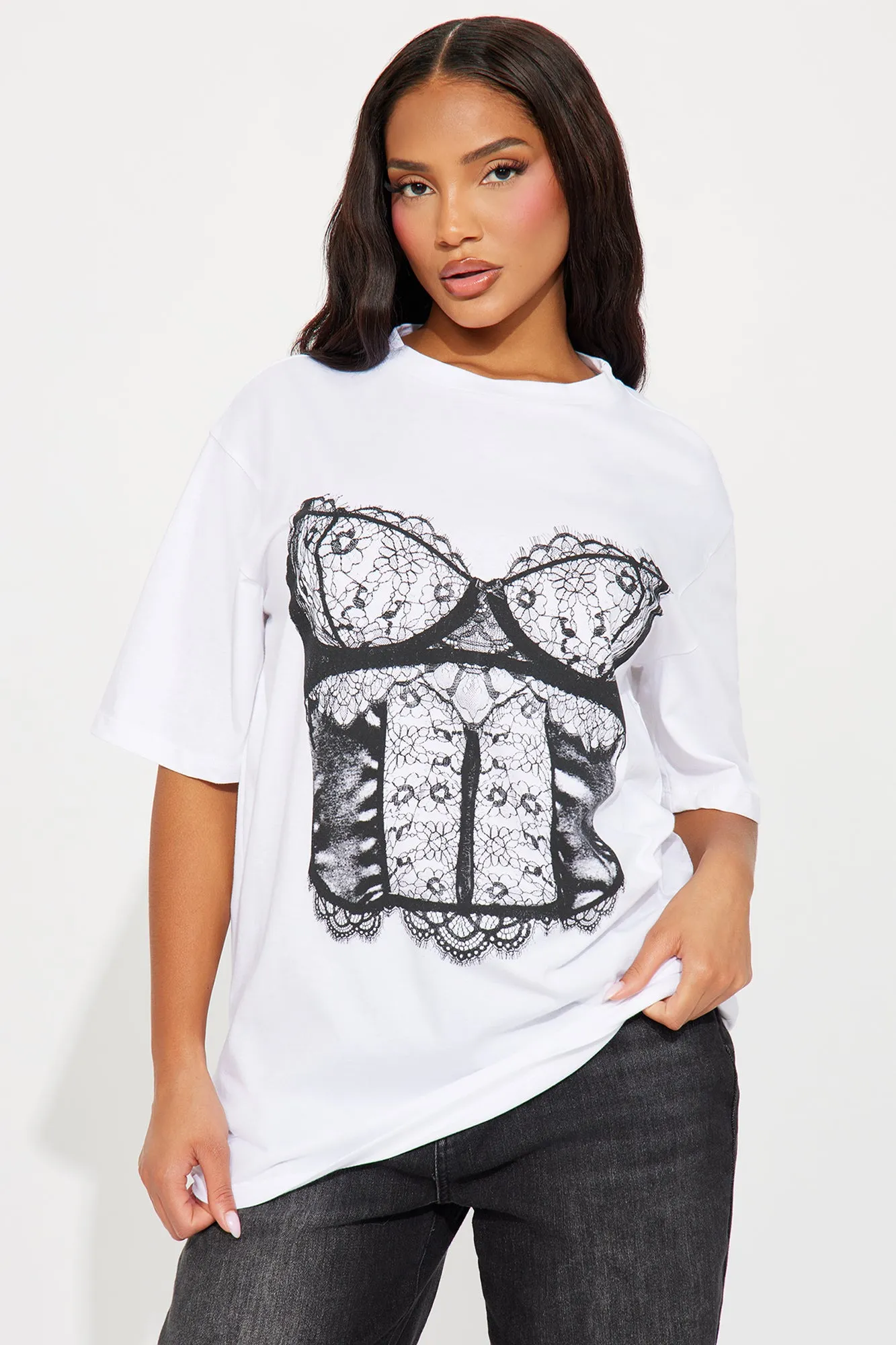 Pretty Girl Feelings Tee - White sold by Fashion Nova