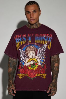 Guns N Roses Sweet Child O' Mine Short Sleeve Tee - Burgundy sold by Fashion Nova