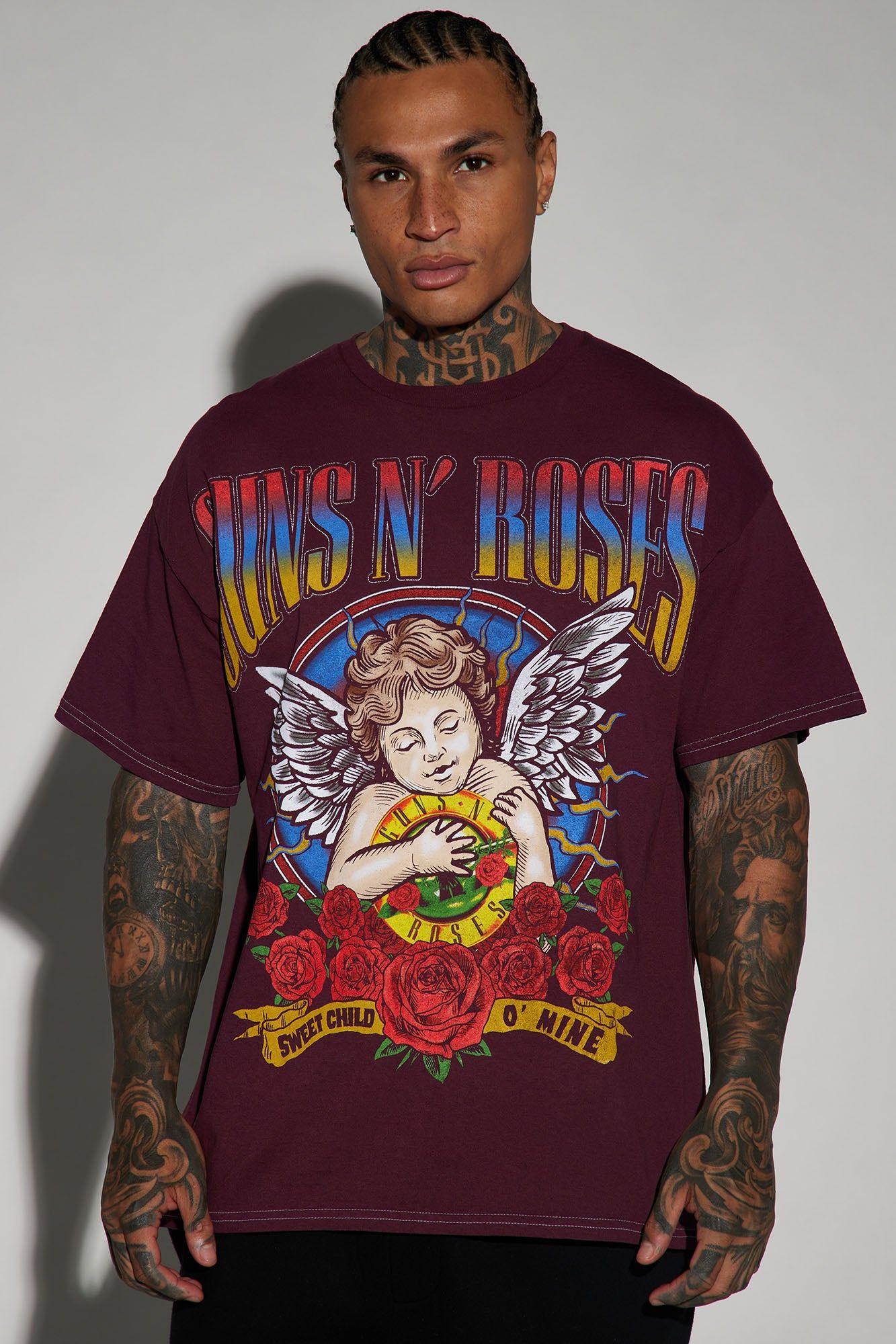 Guns N Roses Sweet Child O' Mine Short Sleeve Tee - Burgundy sold by Fashion Nova