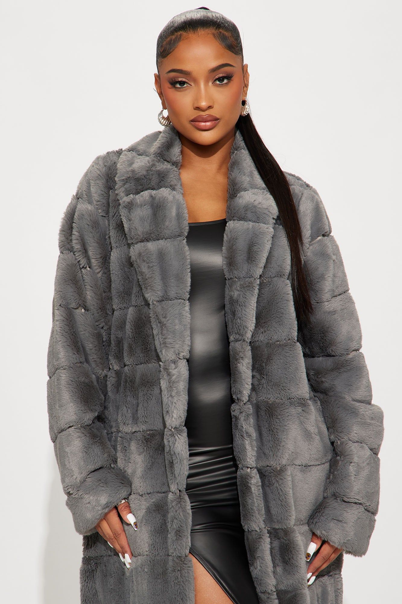 Chic In The City Faux Fur Coat - Grey sold by Fashion Nova product image thumbnail 2