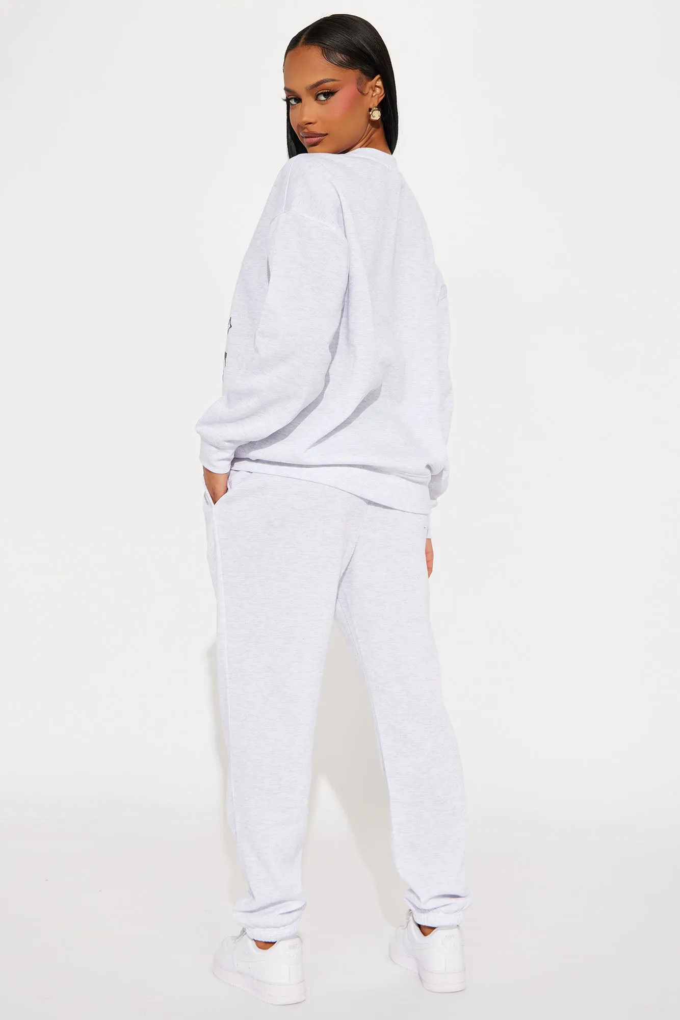 Spooky SZN Fleece Pant Set - Heather Grey sold by Fashion Nova product image thumbnail 4