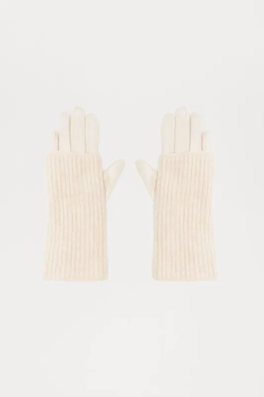 Cozy Two In One Gloves - Ivory sold by Fashion Nova