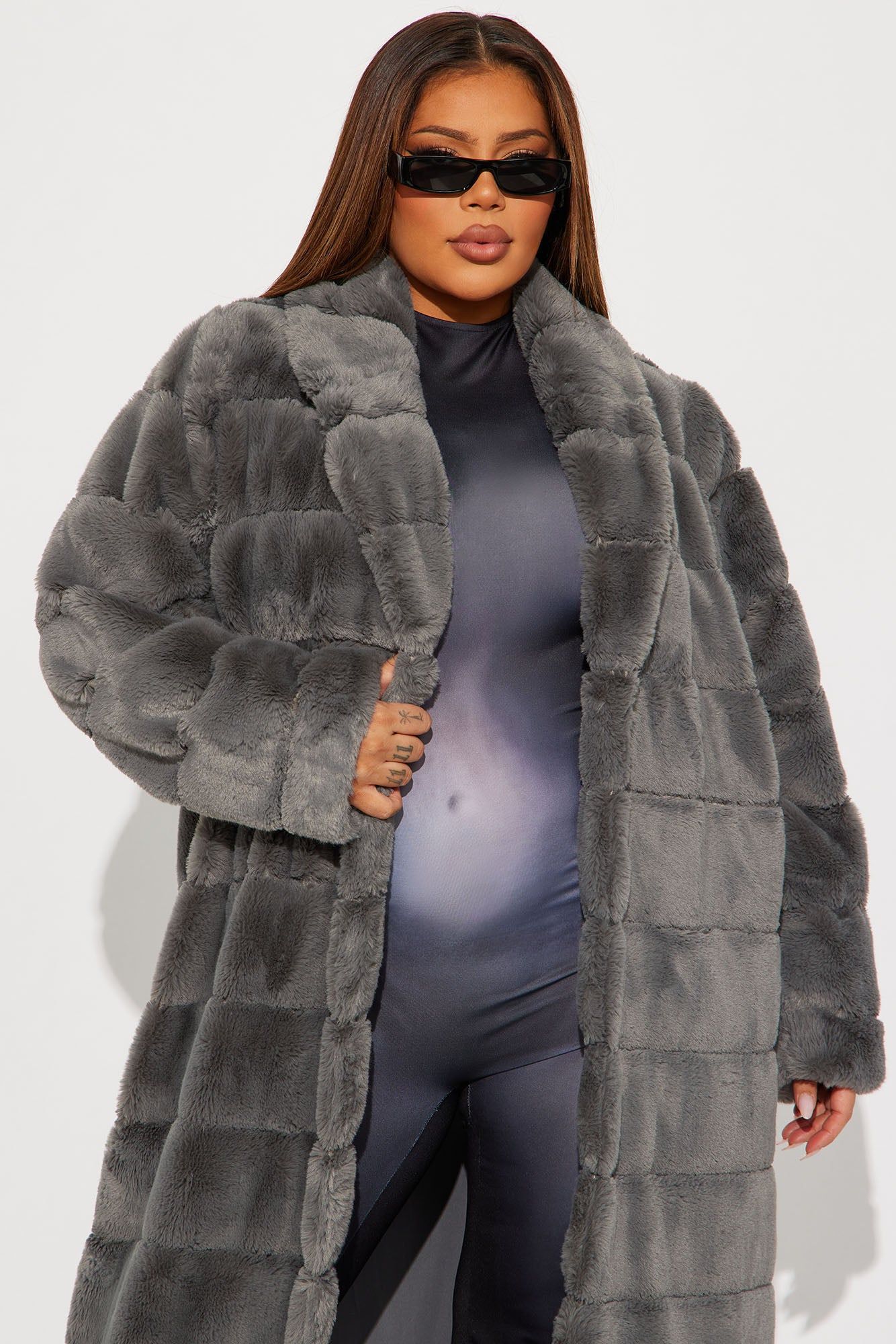 Chic In The City Faux Fur Coat - Grey sold by Fashion Nova product image thumbnail 5