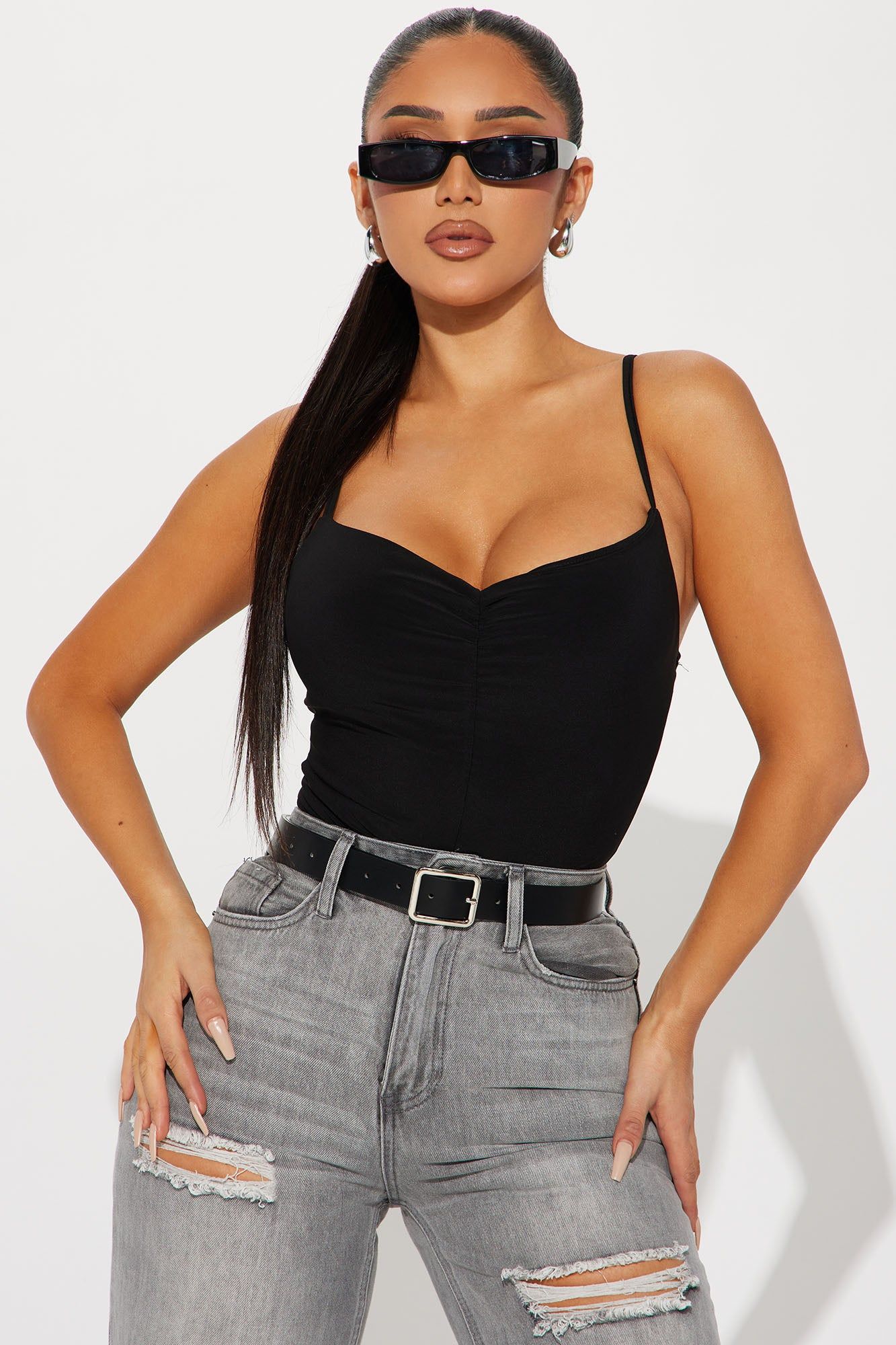 Sara Ruched Bodysuit - Black sold by Fashion Nova product image thumbnail 3