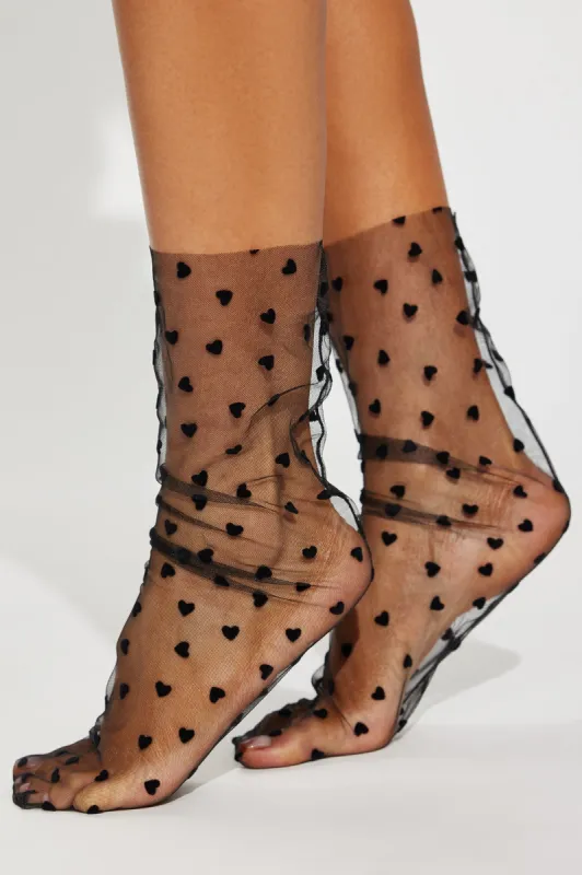 Got Me In Love Socks - Black sold by Fashion Nova
