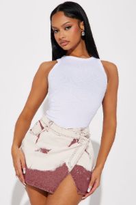 Hannah Ribbed Tank Top - White sold by Fashion Nova