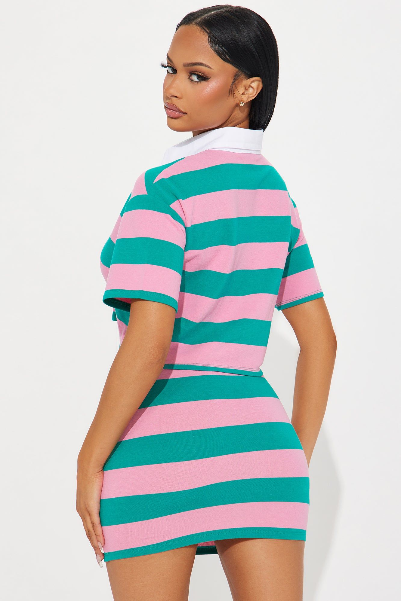 Lindsay Striped Skirt Set - Pink/combo sold by Fashion Nova product image thumbnail 3