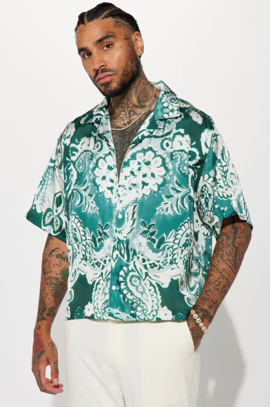 Emerald City Button Up Shirt - Green/combo sold by Fashion Nova