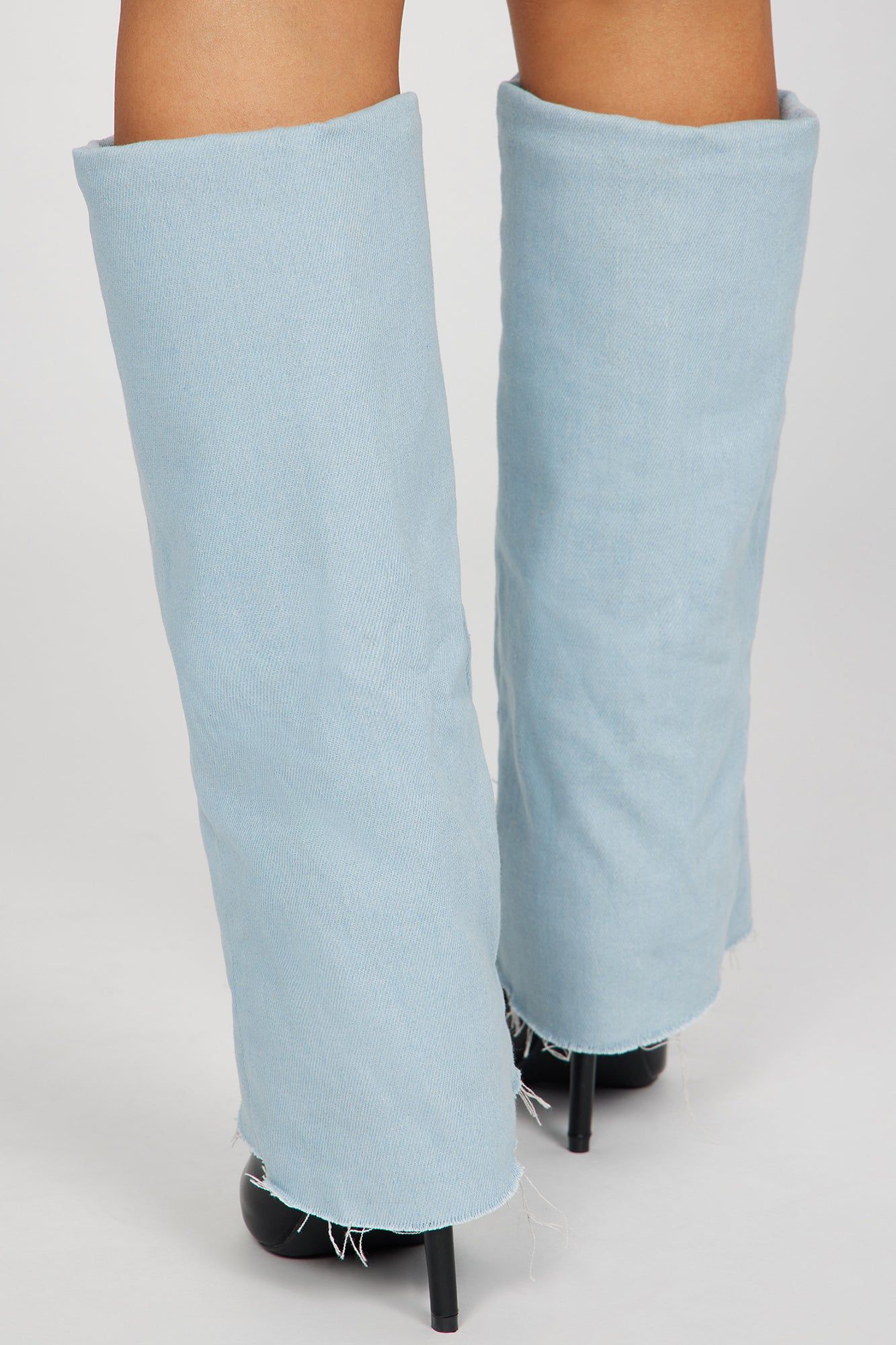 Make It Easy Knee High Heeled Boots - Denim sold by Fashion Nova product image thumbnail 4