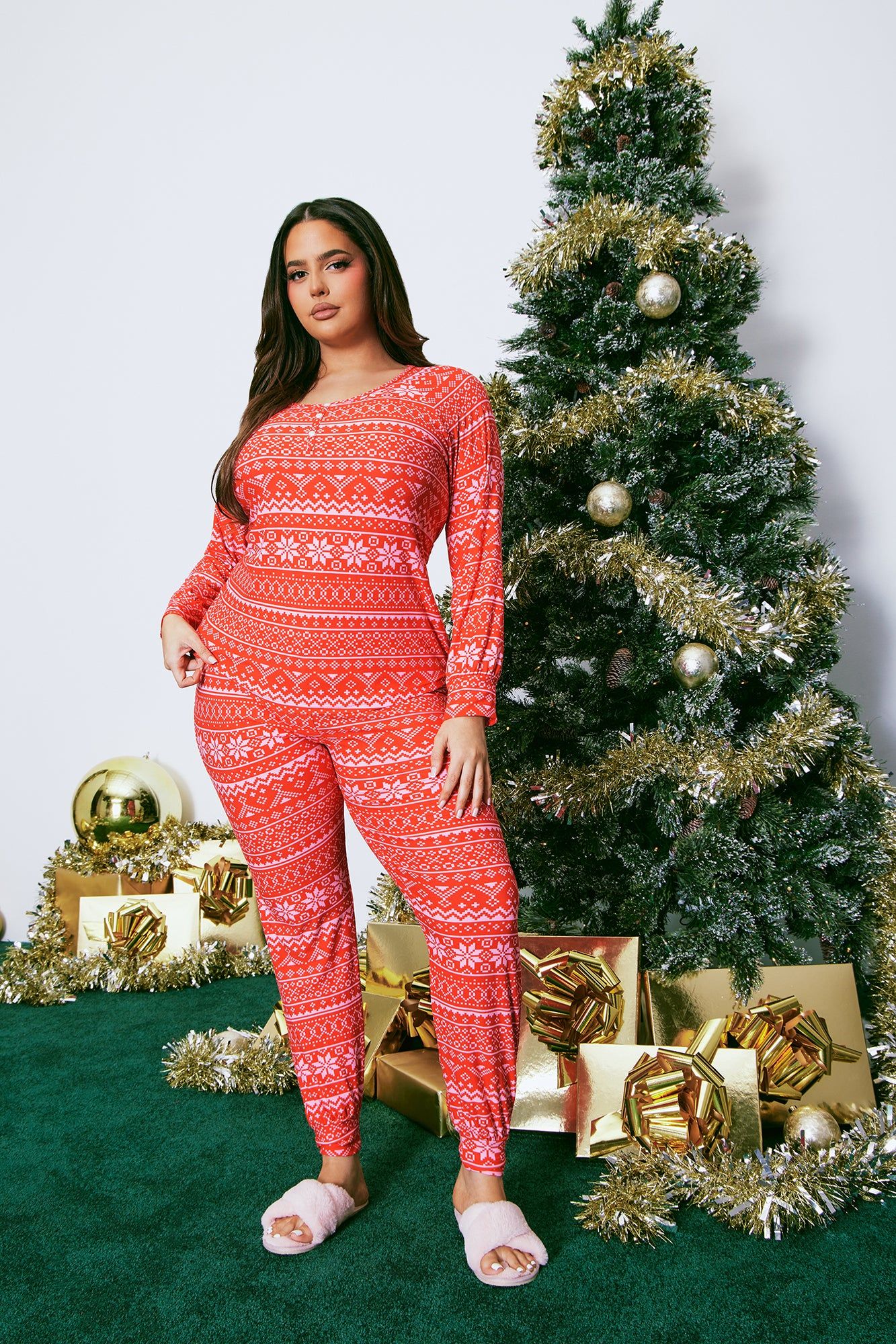 Snow Day PJ Legging Set - Magenta sold by Fashion Nova product image thumbnail 5