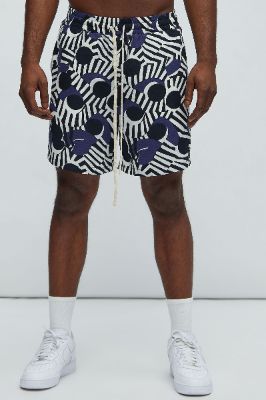 Abstract Zebra Shorts - Black/combo sold by Fashion Nova