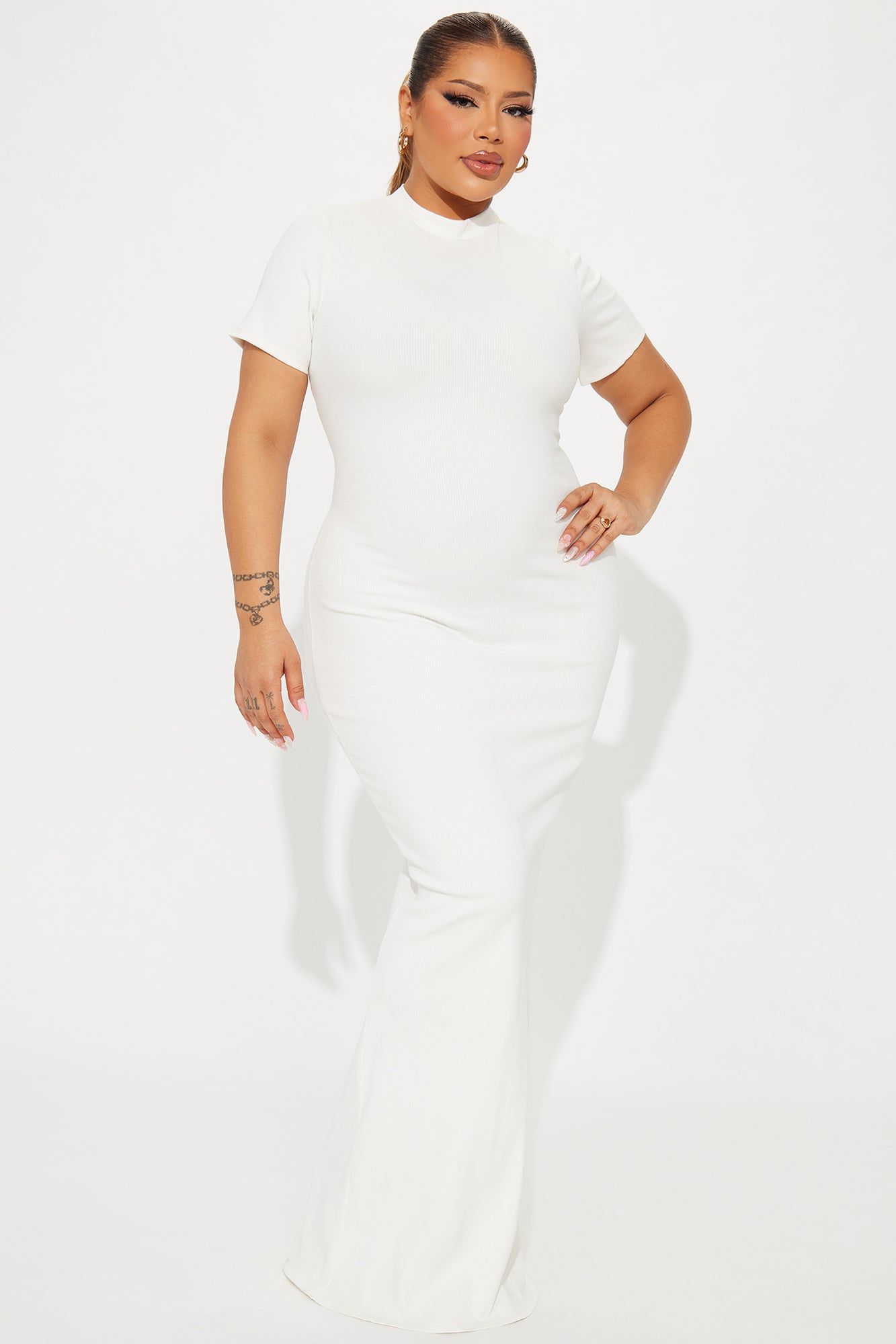 Cora Snatched Maxi Dress - Off White sold by Fashion Nova product image thumbnail 4