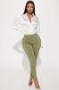 Raise The Bar Skinny Trouser - Olive sold by Fashion Nova