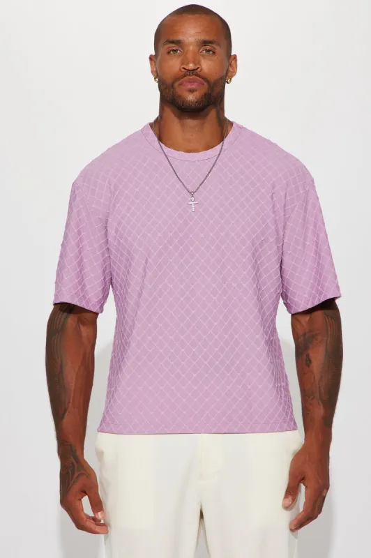 Come and Go Short Sleeve Crew Tee - Lavender made by Fashion Nova