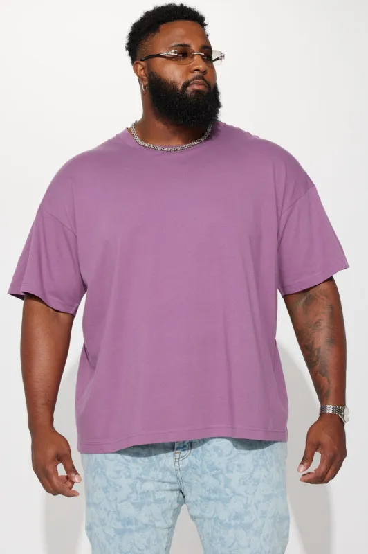 Essential Oversize Short Sleeve Tee - Purple sold by Fashion Nova