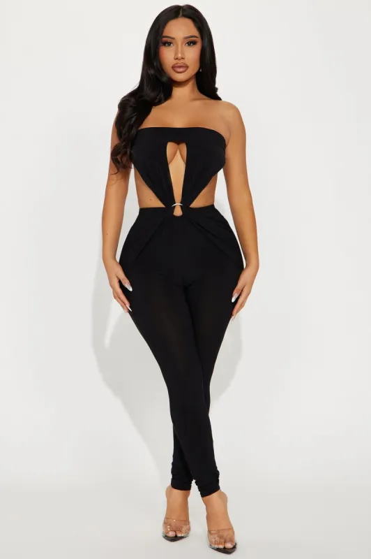 My Good Side Jumpsuit - Black sold by Fashion Nova