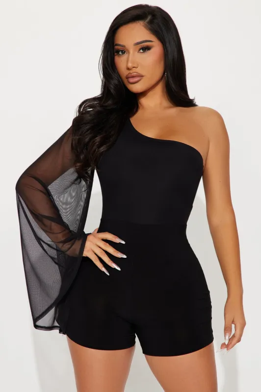 Brand New Day Romper - Black sold by Fashion Nova