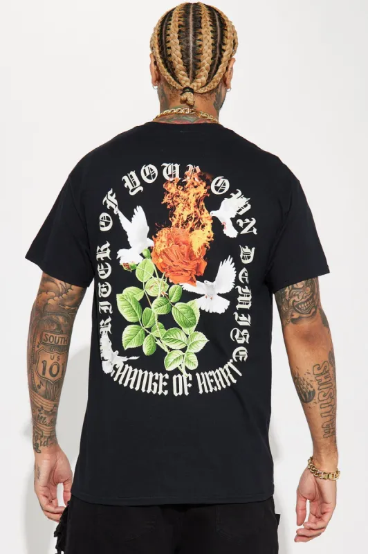 Change Of Heart Short Sleeve Tee - Black sold by Fashion Nova