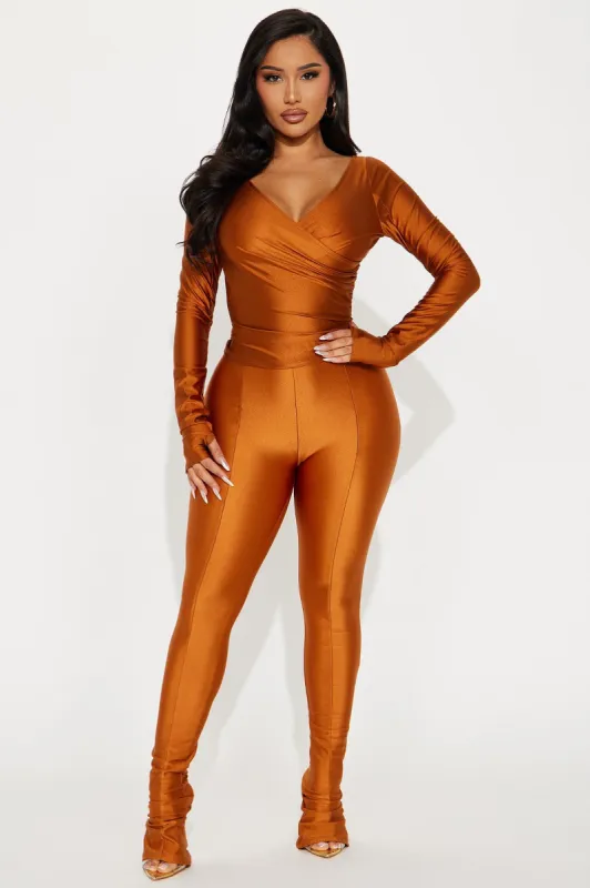 Lover Girl Metallic Legging Set - Bronze sold by Fashion Nova