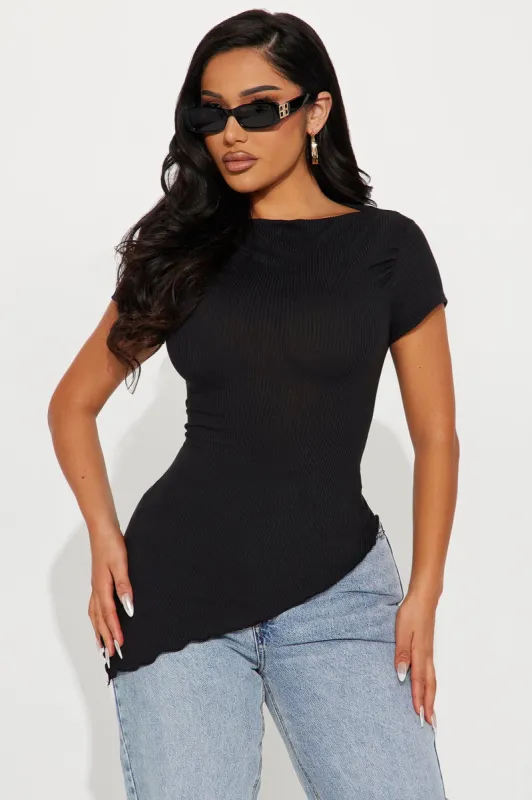 Amar Ribbed Top - Black sold by Fashion Nova