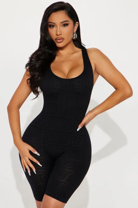 Jordan Seamless Romper - Black sold by Fashion Nova