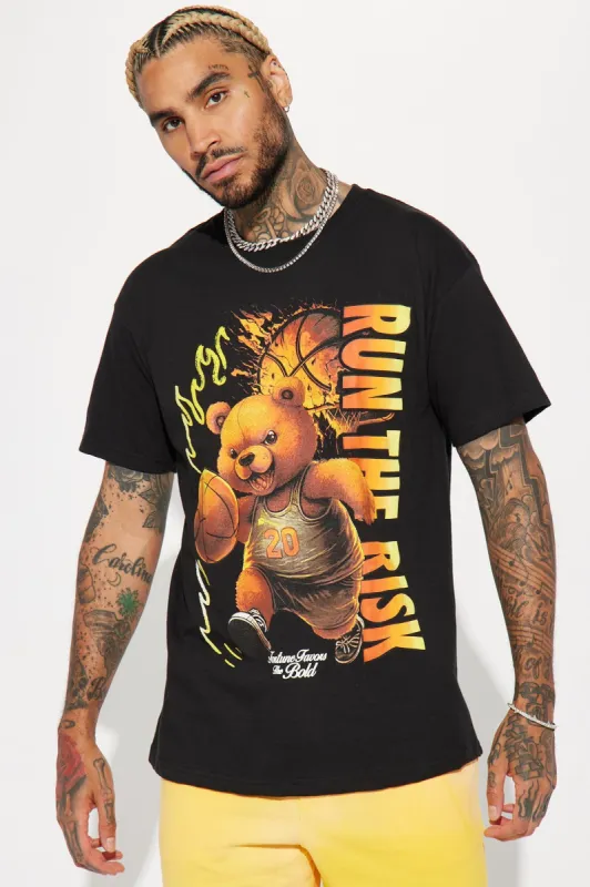 Run The Risk Short Sleeve Tee - Black sold by Fashion Nova