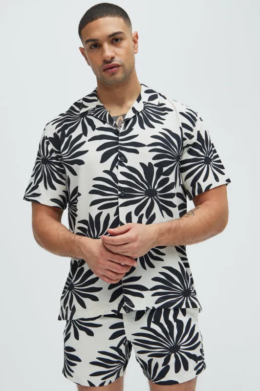 Floral Mod Shirt - Off  White/combo sold by Fashion Nova