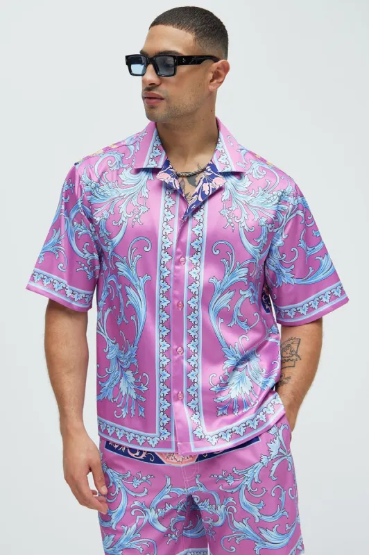 Segura Baroque Shirt - Pink/combo made by Fashion Nova