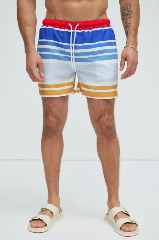Sunrise Drip Swim Trunks - Multi Color sold by Fashion Nova