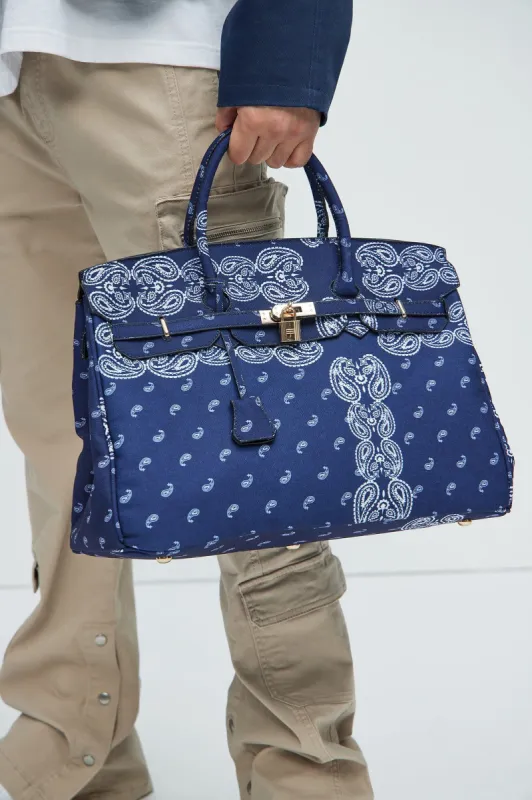 Paisley Class Duffle Bag - Blue sold by Fashion Nova