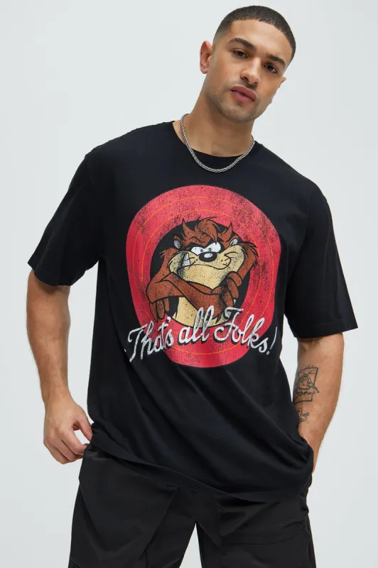Tasmanian Devil Looney Tunes Short Sleeve Tee - Black sold by Fashion Nova