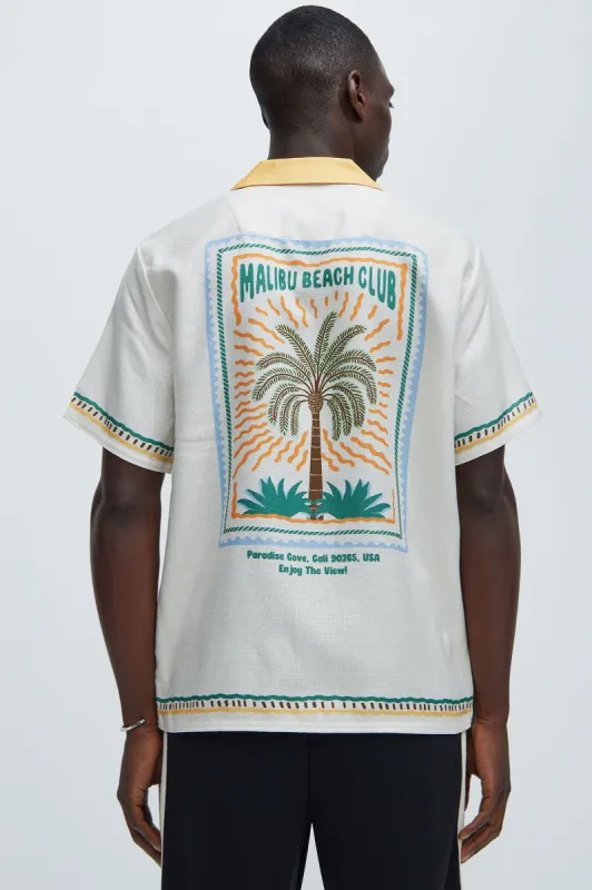 Malibu Beach Shirt - Ivory/combo sold by Fashion Nova