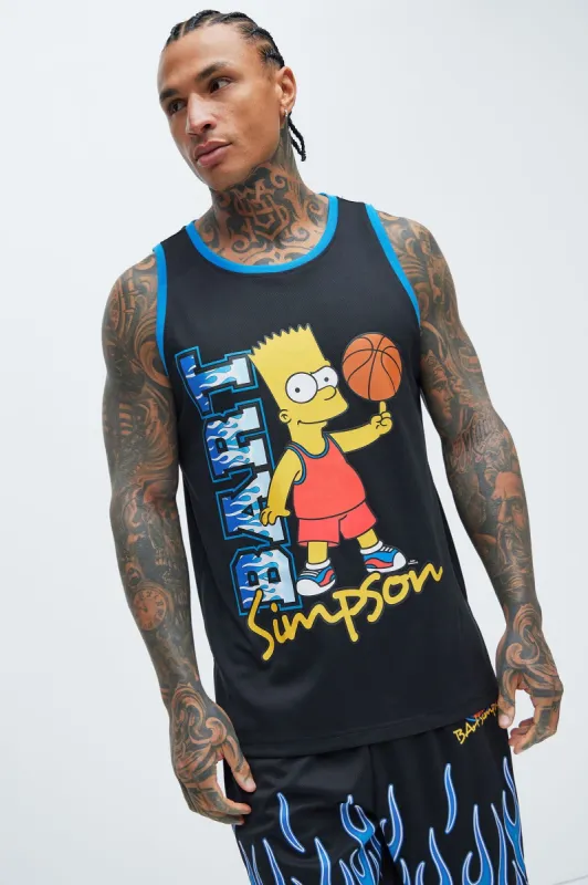 Bart In Flames Tank - Black sold by Fashion Nova
