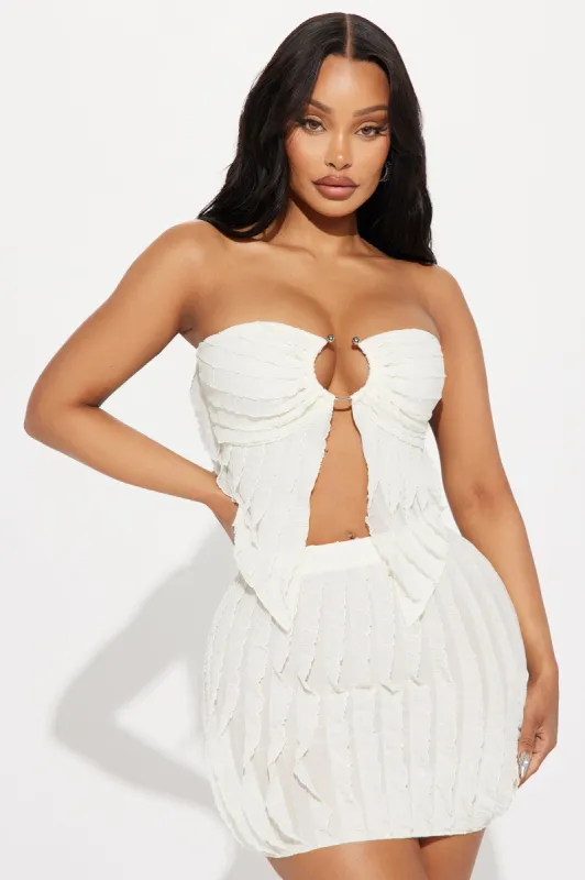 Lia Ruffles Mesh Skirt Set - Cream sold by Fashion Nova