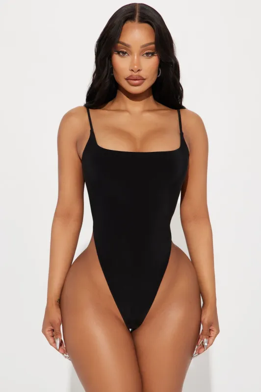 The Moment Backless Bodysuit - Black sold by Fashion Nova