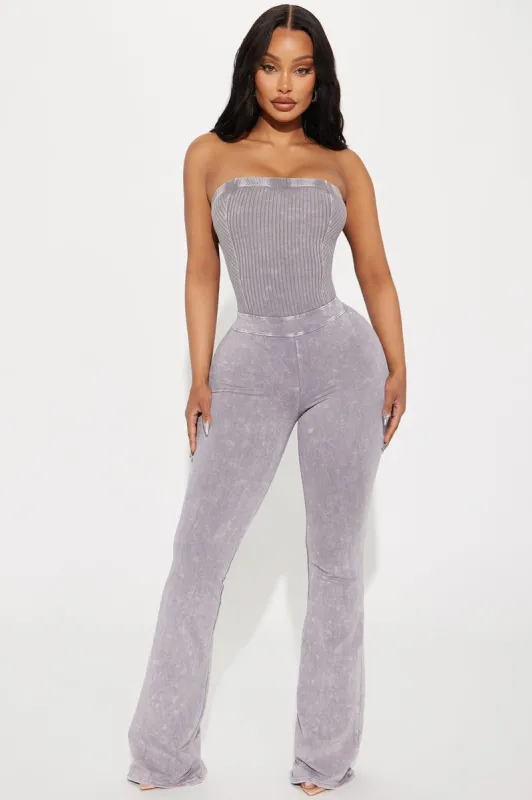 You Know Too Much Jumpsuit - Grey sold by Fashion Nova
