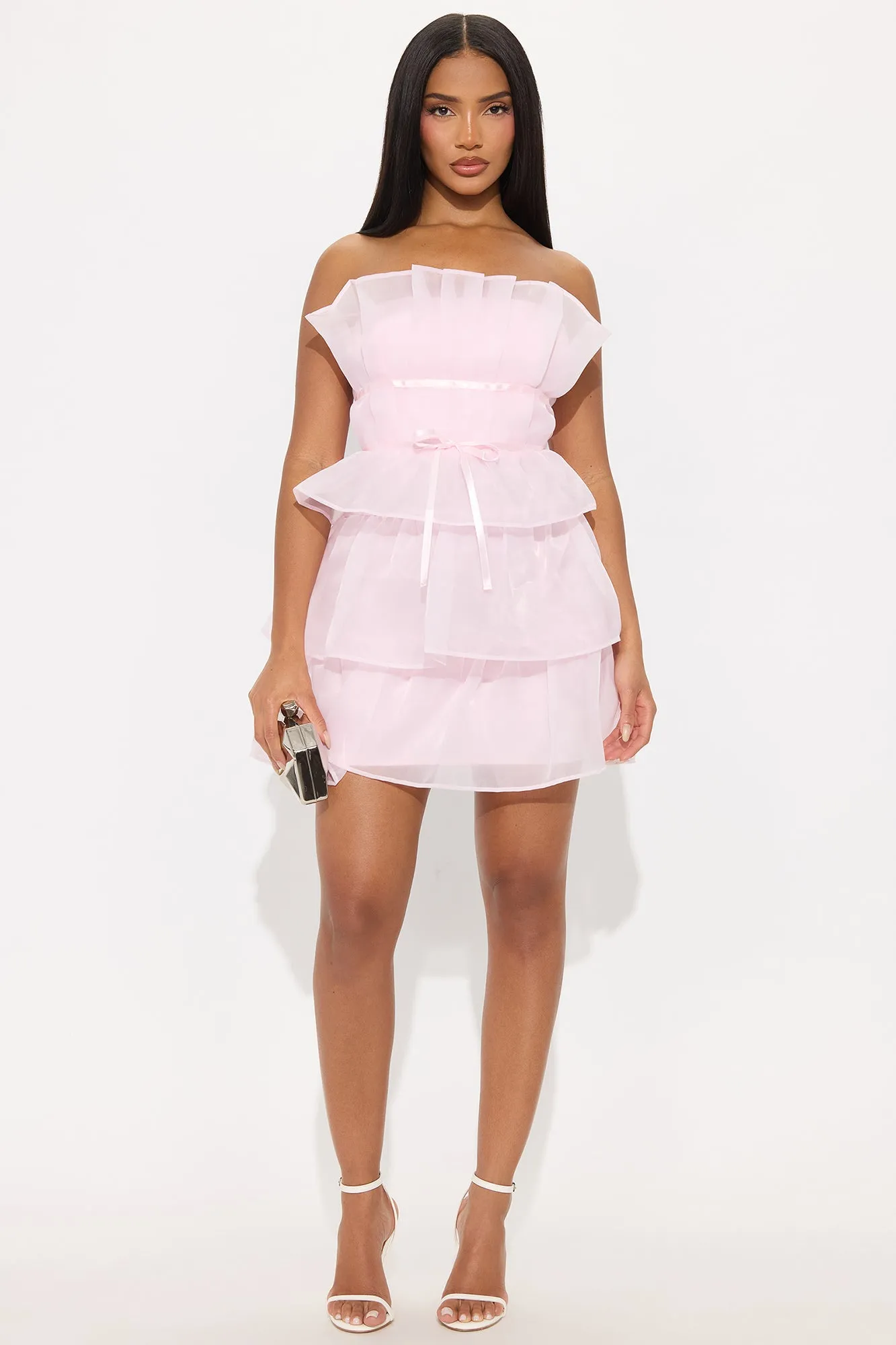 Mimi Tiered Tulle Mini Dress - Pink sold by Fashion Nova product image thumbnail 2