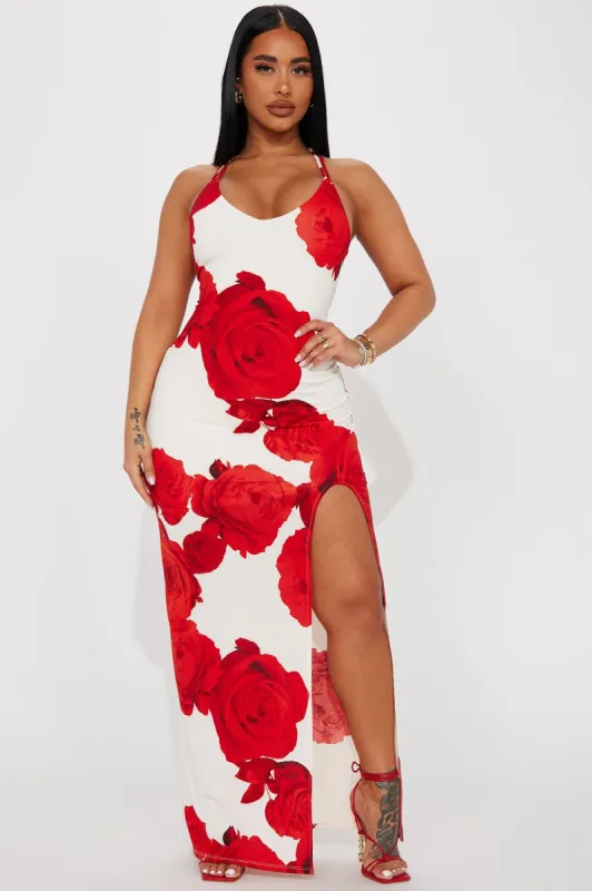 Mia Floral Maxi Dress - White sold by Fashion Nova