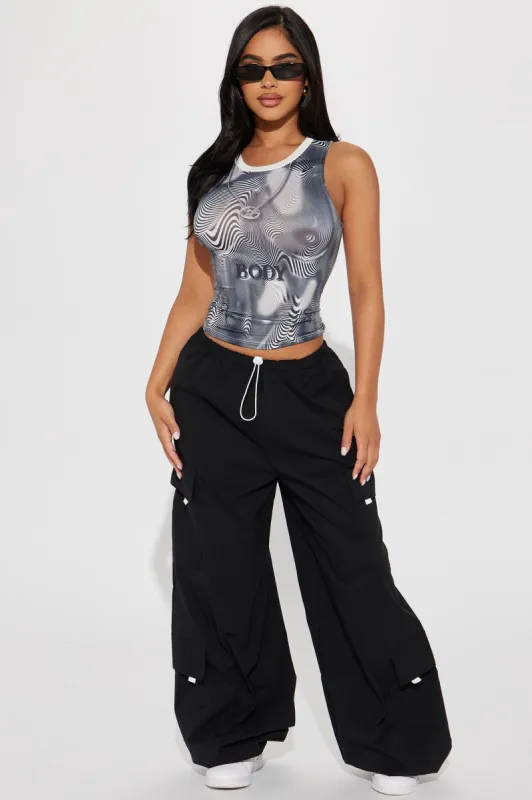 The Last Time Parachute Pant - Black sold by Fashion Nova