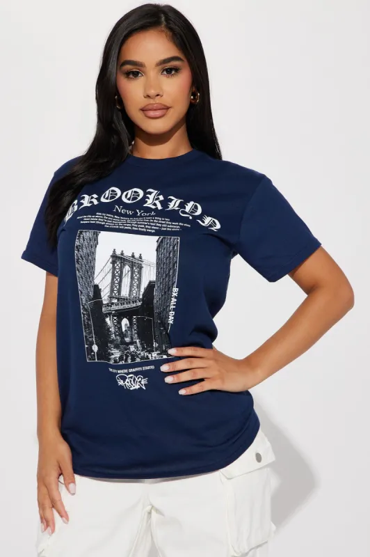 Brooklynn New York Graphic Tshirt - Navy sold by Fashion Nova