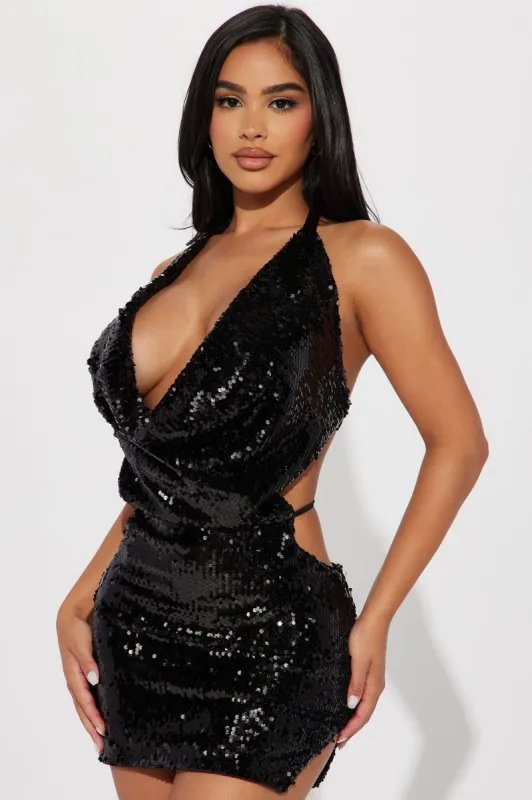 Bria Sequin Mini Dress - Black sold by Fashion Nova