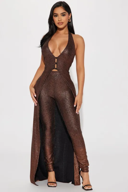 More About Me Metallic Pant Set - Gold sold by Fashion Nova