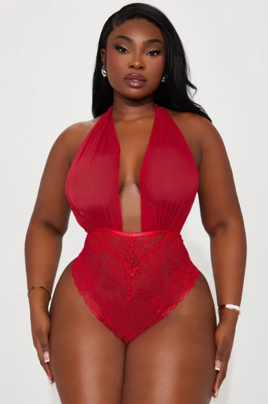 Plunge Down Teddy - Red sold by Fashion Nova
