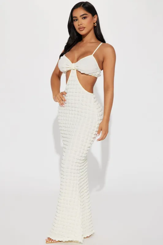 Wren Bubble Maxi Dress - White sold by Fashion Nova