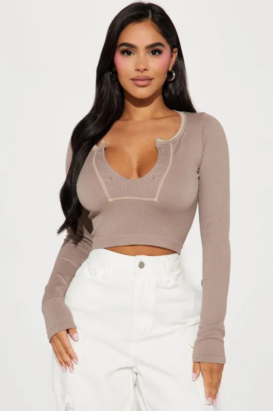 Savannah Seamless Top - Taupe sold by Fashion Nova